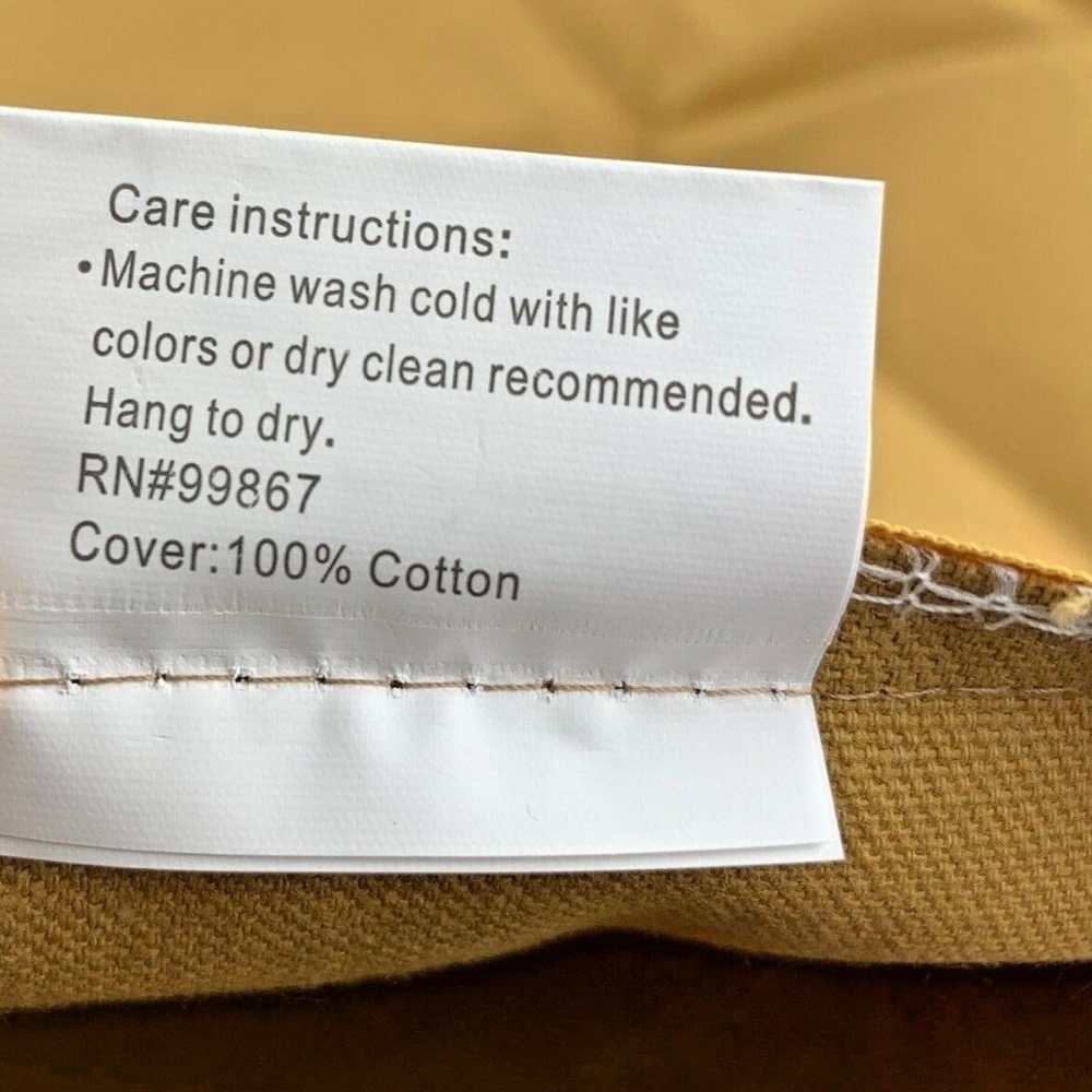 Pillow cover pillowcase caramel brown button 18x18 - Picture 7 of 7